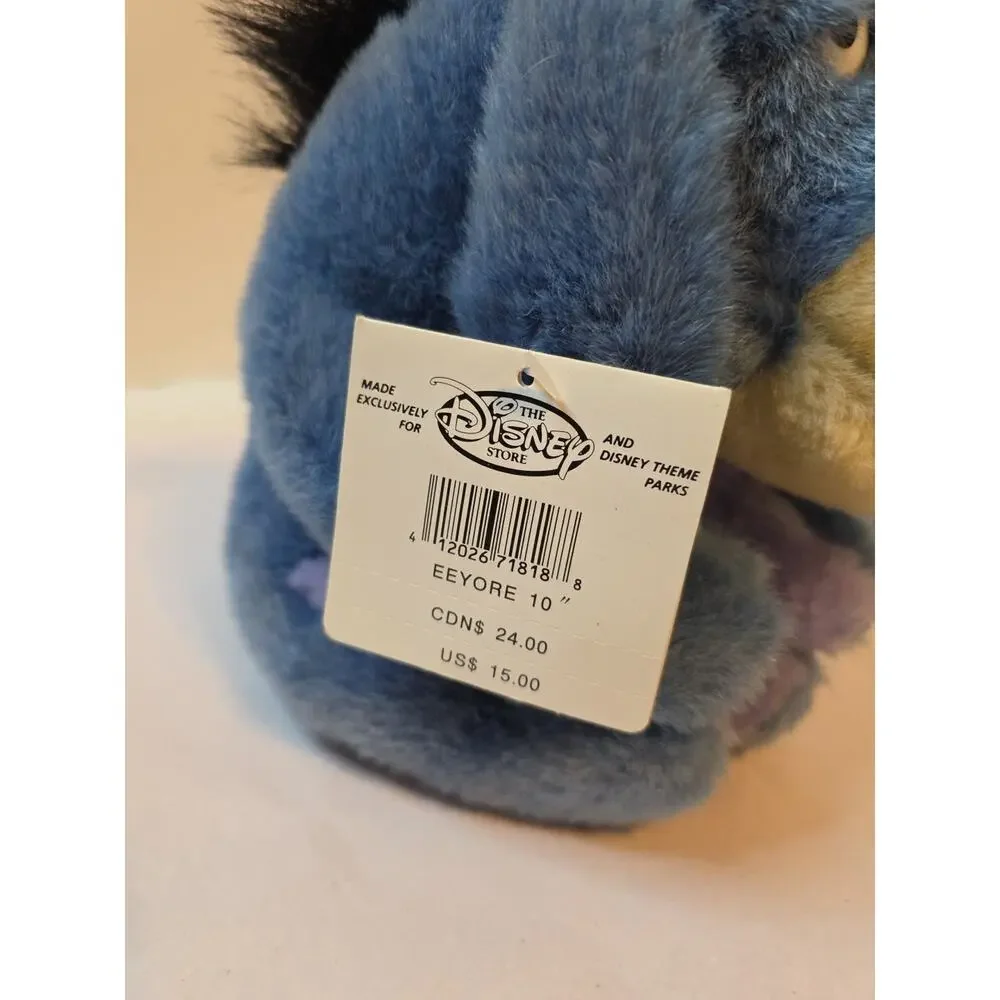 NWT Vintage Disney Store 10” Eeyore Winnie The Pooh Plush - Detachable Tail